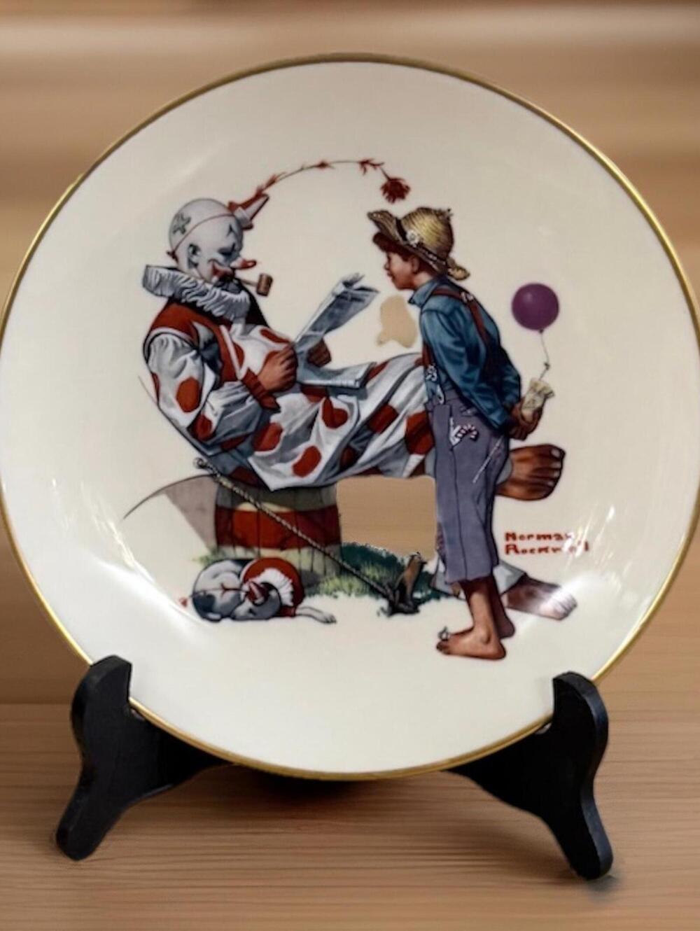 Vintage Collectible Norman Rockwell Danbury Mint Plate "Circus Clown" 1978